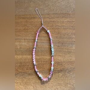 DIOR Lip Glow Pink Beaded Key Ring Phone Charm Phone Strap Bag Charm-New